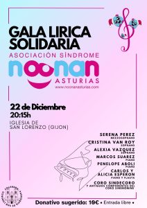 Concierto: GALA LÍRICA SOLIDARIA NOONAN, ASTURIAS