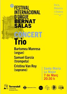 Concierto: 1r Festival Internacional d’0rgue Bernat Salas – Concert Trio